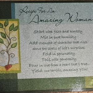 Glass cutting board. Very pretty. Almost too pretty to use. Very decorative